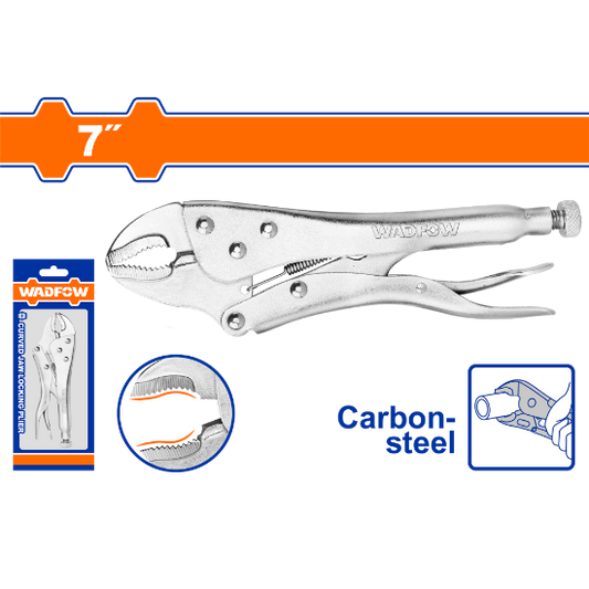 WADFOW Curved Jaw Locking Pliers 7in Carbon Steel WLP1107