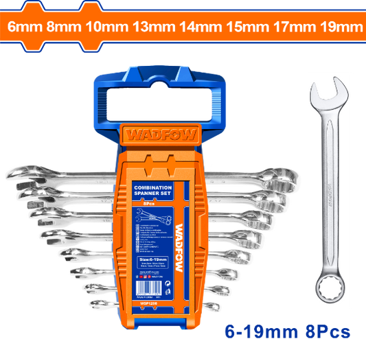 WADFOW Combination Spanner Set 8pcs 6-19mm WSP1208