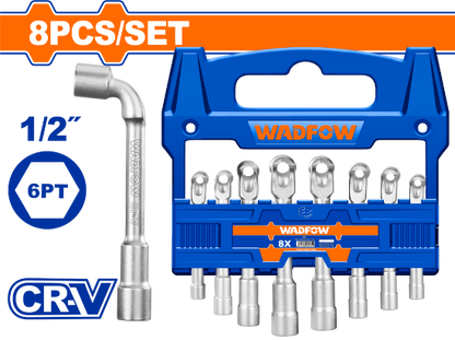 WADFOW L-Type Socket Wrench Set 8pcs 8-19mm WTH4208