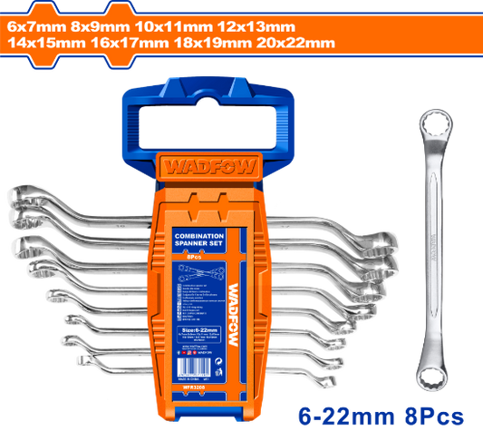WADFOW Offset Ring Spanner Set 8pcs 6-22mm WFR3208