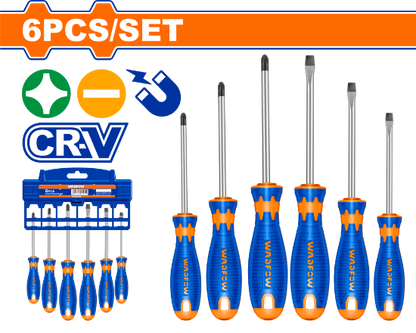 WADFOW Screwdriver Set 6pcs Cr-V WSS1206
