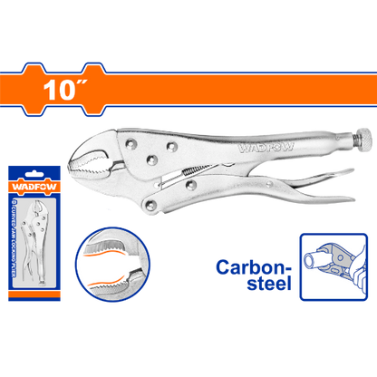 WADFOW Curved Jaw Locking Pliers 10in Carbon Steel WLP1110