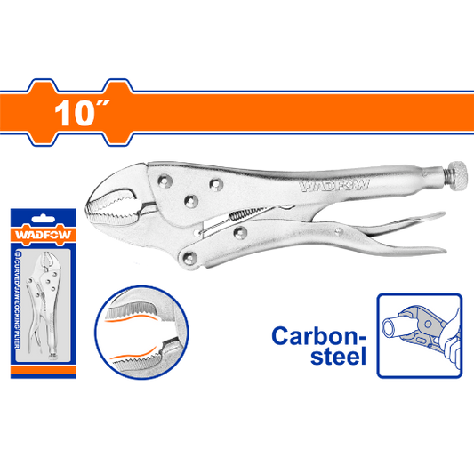 WADFOW Curved Jaw Locking Pliers 10in Carbon Steel WLP1110