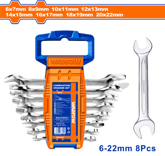 WADFOW Double Open End Spanner Set 6-22mm 8pcs WDS2208