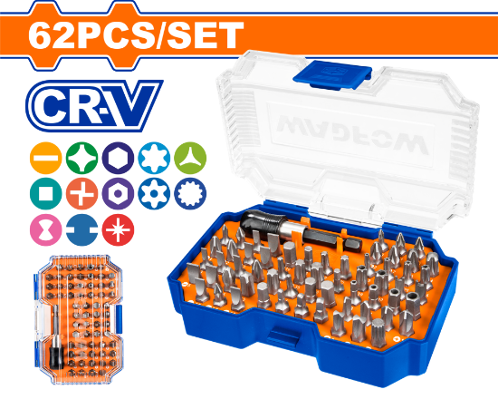 WADFOW Screwdriver Bit Set 62pcs WBS3B62