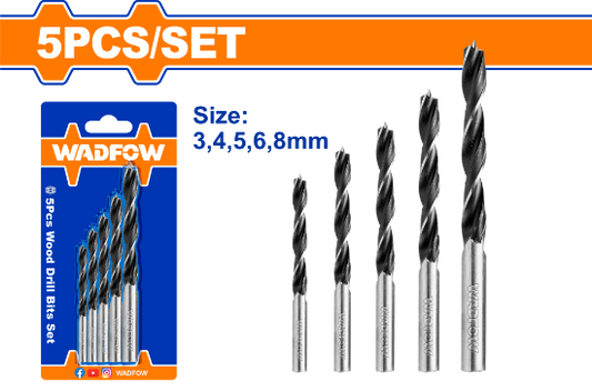 WADFOW Wood Drill Bit Set 5pcs 3-8mm WSJ3K01