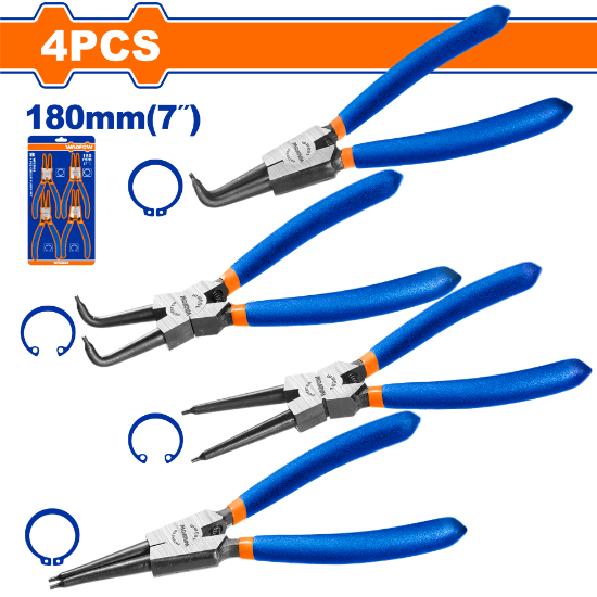 WADFOW Circlip Pliers Set 4pcs 7in WPS2604