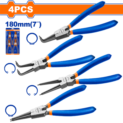 WADFOW Circlip Pliers Set 4pcs 7in WPS2604