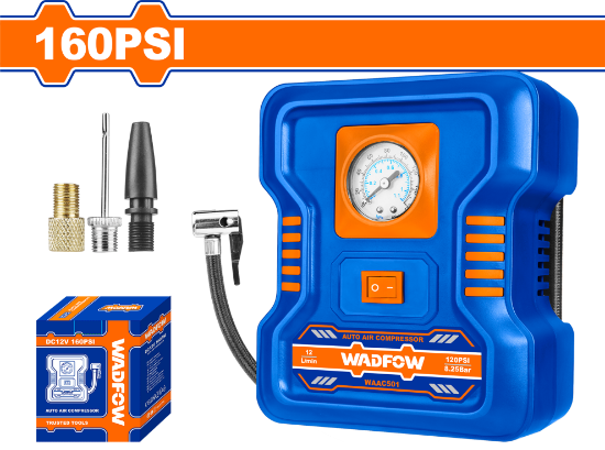 WADFOW Car Tyre Inflator 12V 9L/min 160PSI/11Bar WAAC501
