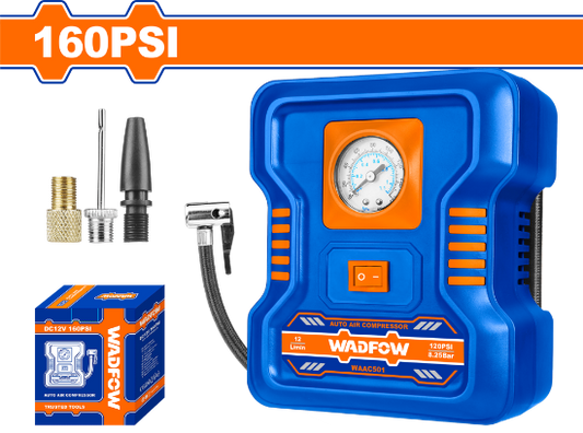 WADFOW Car Tyre Inflator 12V 9L/min 160PSI/11Bar WAAC501