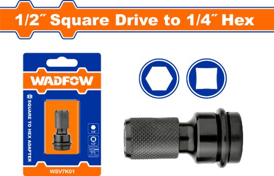 WADFOW Socket Adapter 1/2in Square to 1/4in Hex WSV7K01