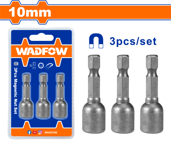 WADFOW Hex Socket Bit Set 3pcs 10mm 1/4in WWR1K10