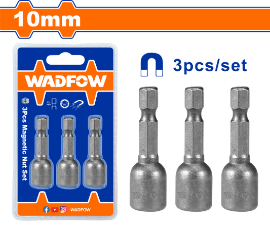 WADFOW Hex Socket Bit Set 3pcs 10mm 1/4in WWR1K10