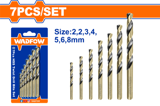 WADFOW Metal Drill Bit Set 7pcs 2-8mm WTD3K01