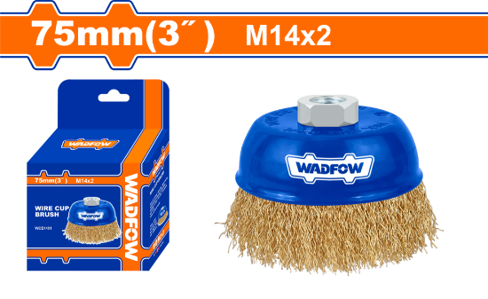 WADFOW Brass Wire Cup Brush 3in 75mm M14 WCE1401