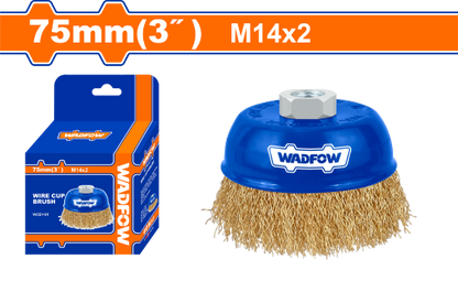 WADFOW Brass Wire Cup Brush 3in 75mm M14 WCE1401
