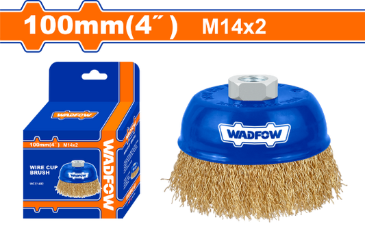 WADFOW Brass Wire Cup Brush 4in 100mm M14 WCE1402