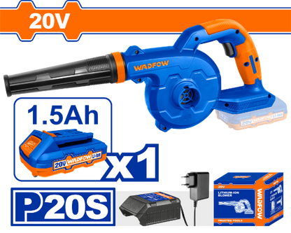 WADFOW Cordless Blower 20V with 1.5Ah Battery and Charger WBLP511