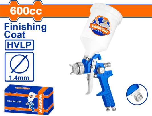 WADFOW Gravity Feed Spray Gun 1.4mm 600cc Plastic Cup WGA1506