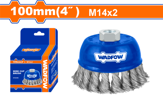 WADFOW Twist Knot Steel Cup Brush 4in 100mm M14 WCE2402