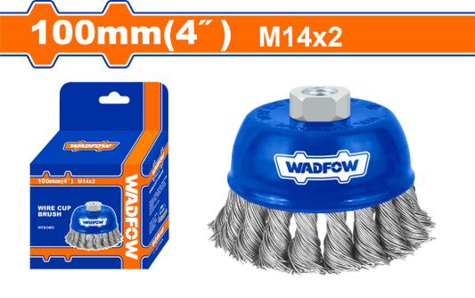 WADFOW Twist Knot Steel Cup Brush 4in 100mm M14 WCE2402