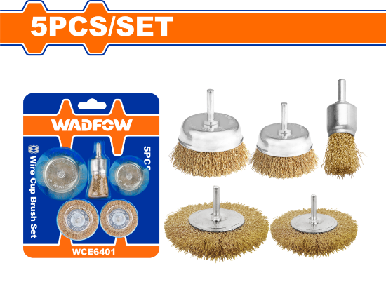 WADFOW Brass Wire Brush Set for Drill 5pcs WCE6401