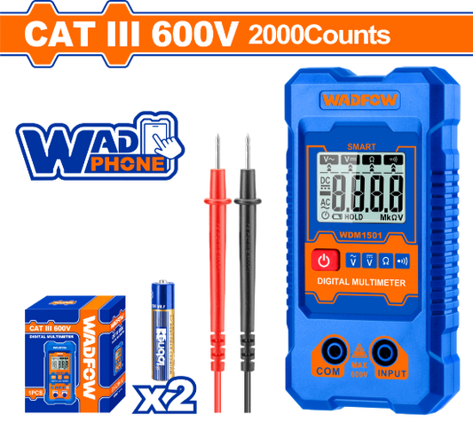WADFOW Digital Multimeter True RMS 2000 Counts 600V WDM1501