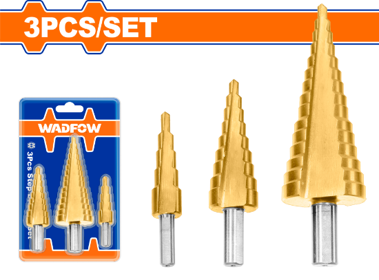 WADFOW HSS Step Drill Bit Set 3pcs 4-32mm WJD3401