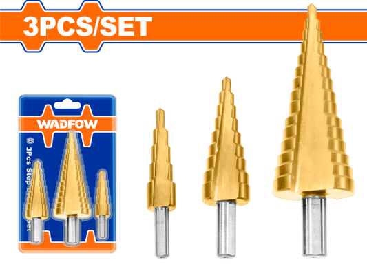 WADFOW HSS Step Drill Bit Set 3pcs 4-32mm WJD3401