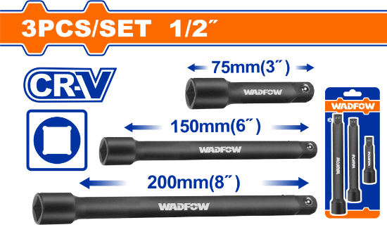 WADFOW Impact Extension Bar Set 3pcs 1/2in WMS7403