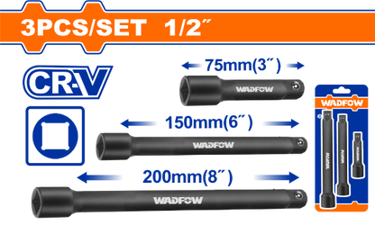 WADFOW Impact Extension Bar Set 3pcs 1/2in WMS7403