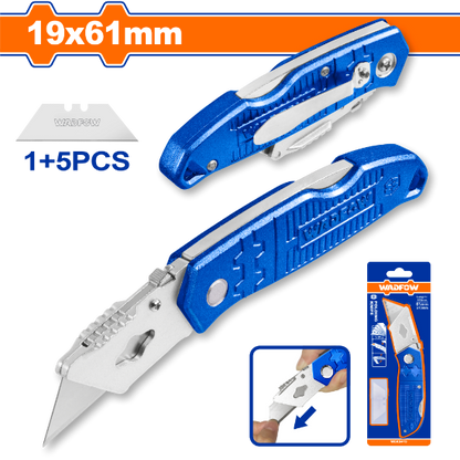 WADFOW Folding Utility Knife 61x19mm with 1+5 Blades WSK9419