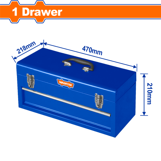 WADFOW Metal Tool Box with Drawer 470x218x210mm WTB8A22