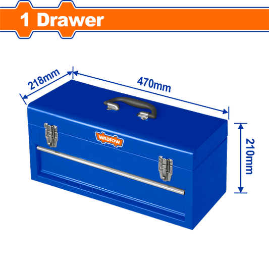 WADFOW Metal Tool Box with Drawer 470x218x210mm WTB8A22