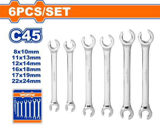 WADFOW Flare Nut Wrench Set 8-24mm 6pcs WDS2406