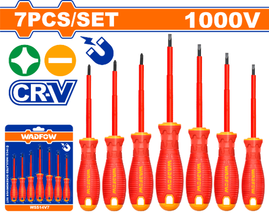 WADFOW Insulated Screwdriver Set 7pcs 1000V WSS7407