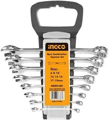 INGCO Combination Spanner Set 8pcs 6-19mm HKSPA1082