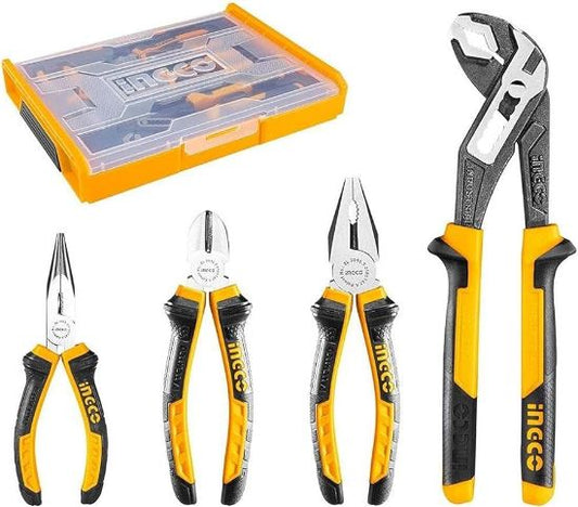 INGCO HKTV01P041 4 Piece Pliers Set in Stackable Box