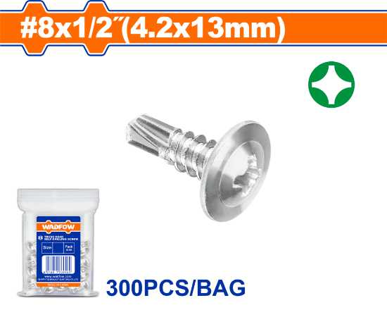 WADFOW Galvanised Phillips Truss Head Screws 300pcs 4.2x13mm WXS3911