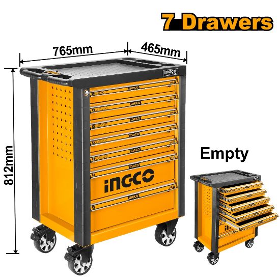INGCO Roller Tool Cabinet 7 Drawers Empty HDTC01072