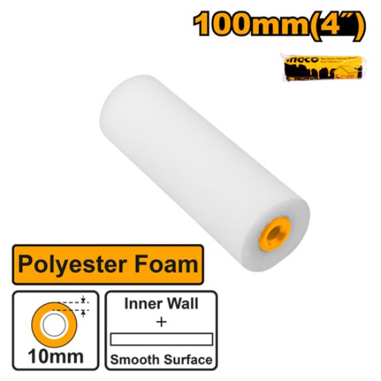 INGCO HRC0710035 Foam Paint Roller Cover 4in 100mm Pack of 10