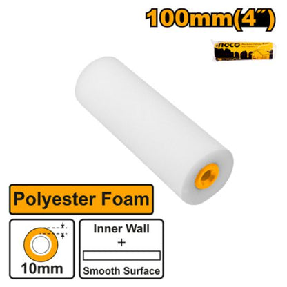INGCO HRC0710035 Foam Paint Roller Cover 4in 100mm Pack of 10