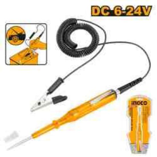 INGCO HSDT414501 Voltage Tester with Cable & Clip DC 6-24V Box of 12