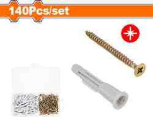 WADFOW Wall Plug and Screw Kit 6x36mm 140pcs WXT2B01