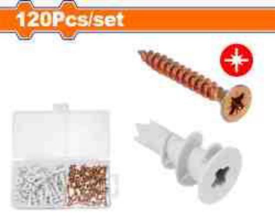WADFOW Plasterboard Anchor and Screw Kit 15x28mm 120pcs WXT1B01