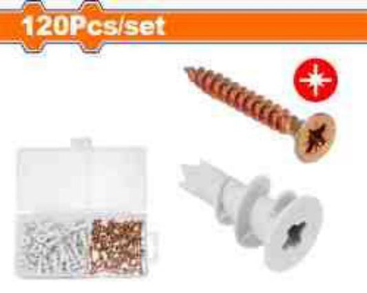 WADFOW Plasterboard Anchor and Screw Kit 15x28mm 120pcs WXT1B01
