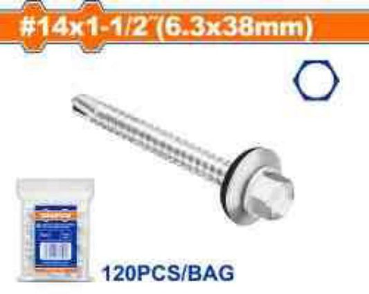 WADFOW Hex Head Self-Drilling Roofing Screws 6.3x38mm 120pcs WXS4914