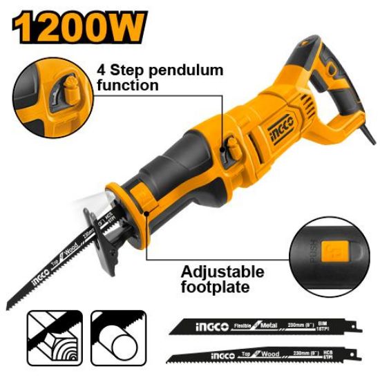 INGCO RS12001 Reciprocating Saw 1200W Variable Speed