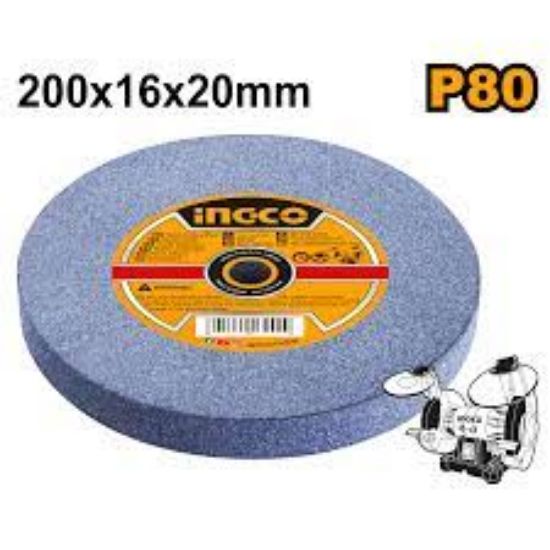 INGCO AGW2008017 | حجر جلخ 200×16×20مم درجة خشونة P80