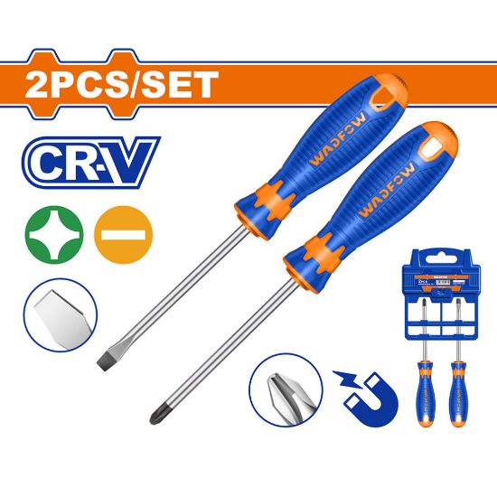 WADFOW Screwdriver Set 2pcs Slotted & Phillips WSS1302